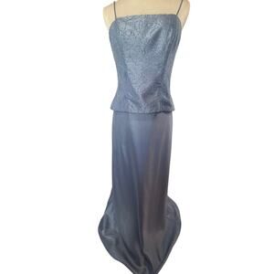 CACHET Formal Dress Size 6 light blue speghetti straps beads on top Lined